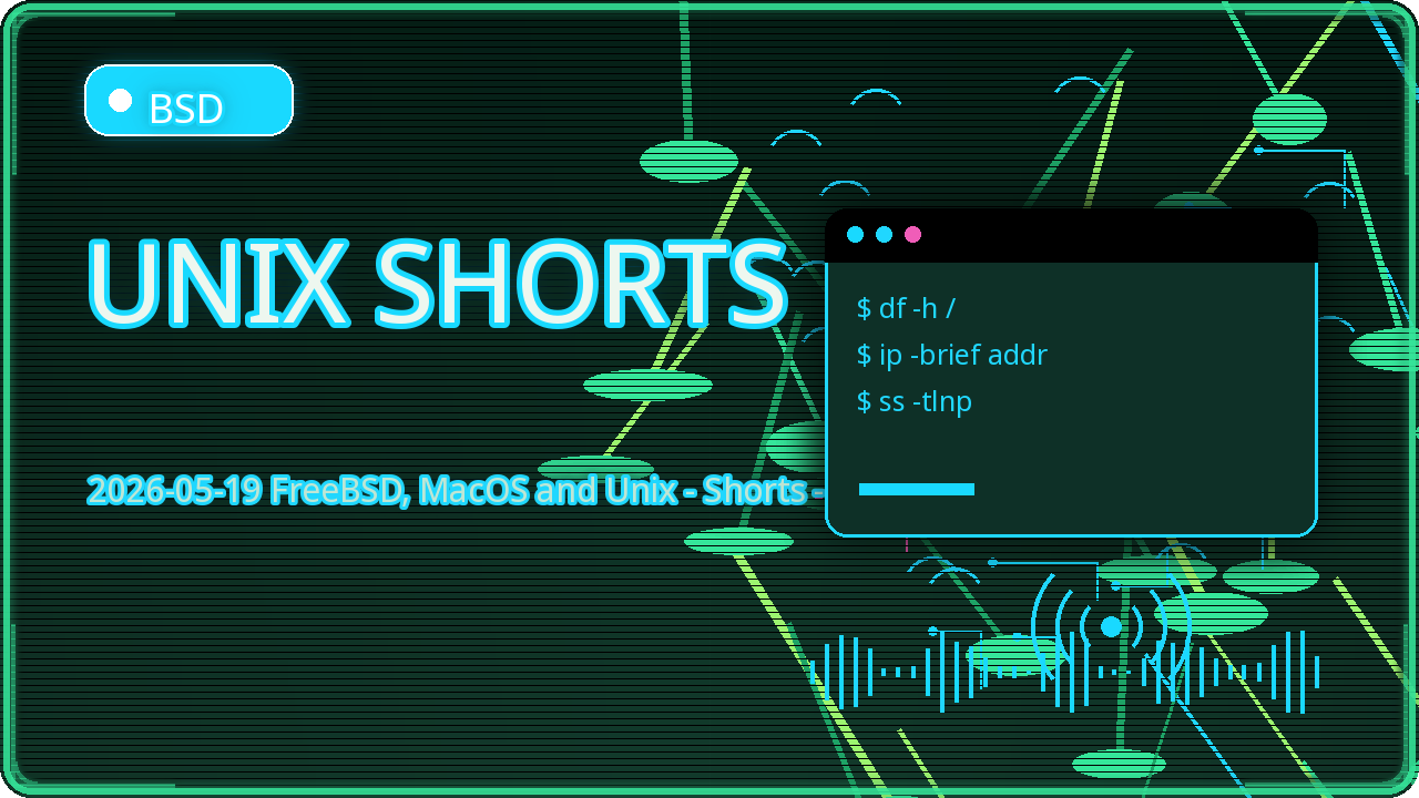 Thumbnail for 2026-05-19 FreeBSD, MacOS and Unix - Shorts - Multi Language