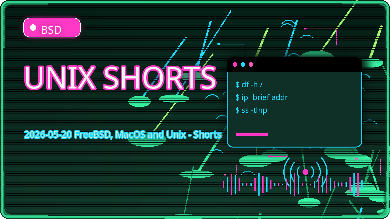 Thumbnail for 2026-05-20 FreeBSD, MacOS and Unix - Shorts